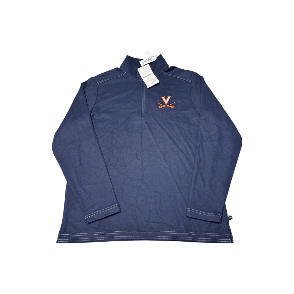 NWT‎ Tommy Bahama UVA Virginia Cavaliers IslandZone Quarter Zip Pullover Navy S